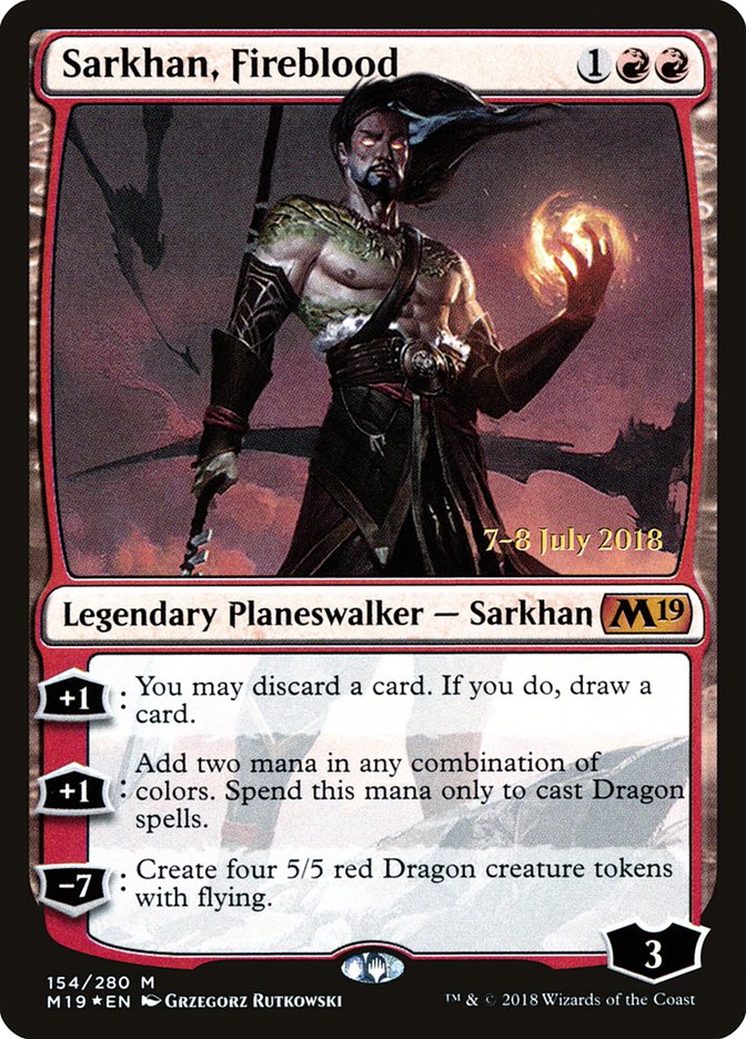 Sarkhan, Fireblood [Core Set 2019 Prerelease Promos] | I Want That Stuff Brandon