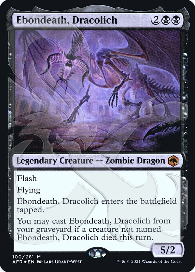 Ebondeath, Dracolich (Ampersand Promo) [Dungeons & Dragons: Adventures in the Forgotten Realms Promos] | I Want That Stuff Brandon