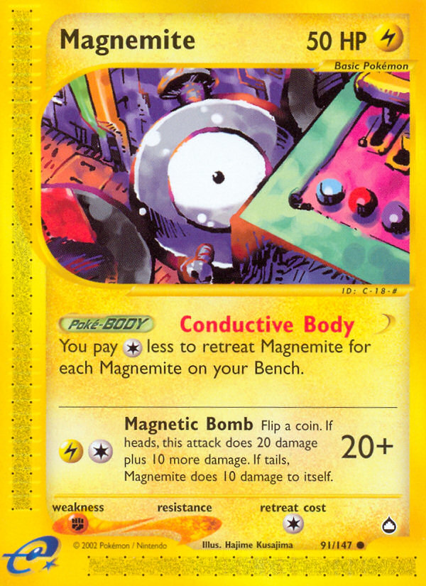 Magnemite (91/147) [Aquapolis] | I Want That Stuff Brandon