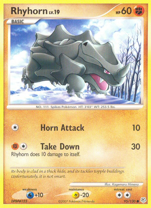 Rhyhorn (95/130) [Diamond & Pearl: Base Set] | I Want That Stuff Brandon