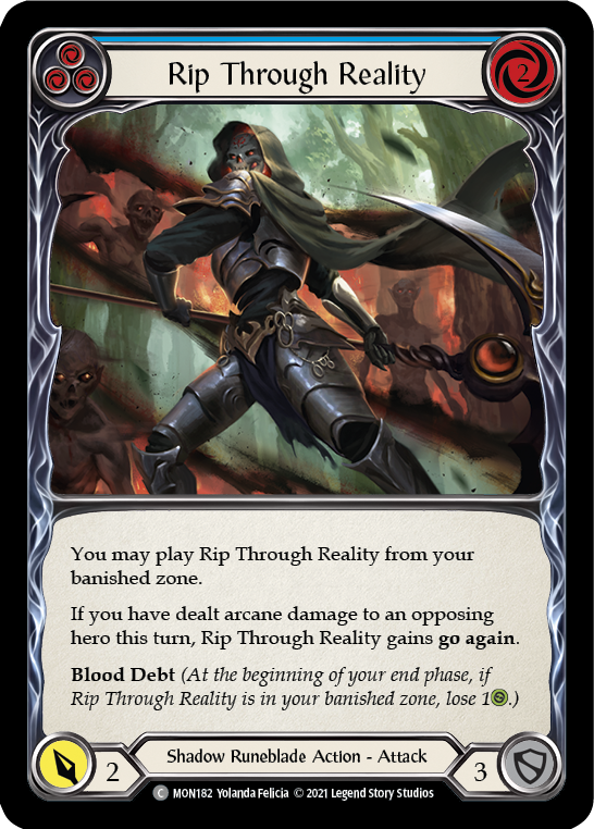 Rip Through Reality (Blue) (Rainbow Foil) [MON182-RF] 1st Edition Rainbow Foil | I Want That Stuff Brandon