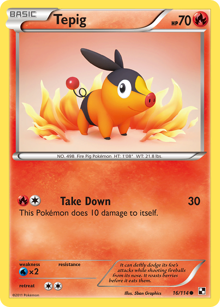 Tepig (16/114) [Black & White: Base Set] | I Want That Stuff Brandon