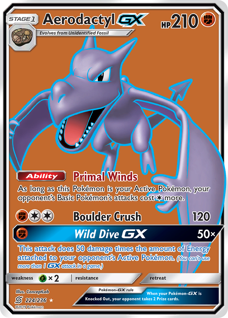 Aerodactyl GX (224/236) [Sun & Moon: Unified Minds] | I Want That Stuff Brandon