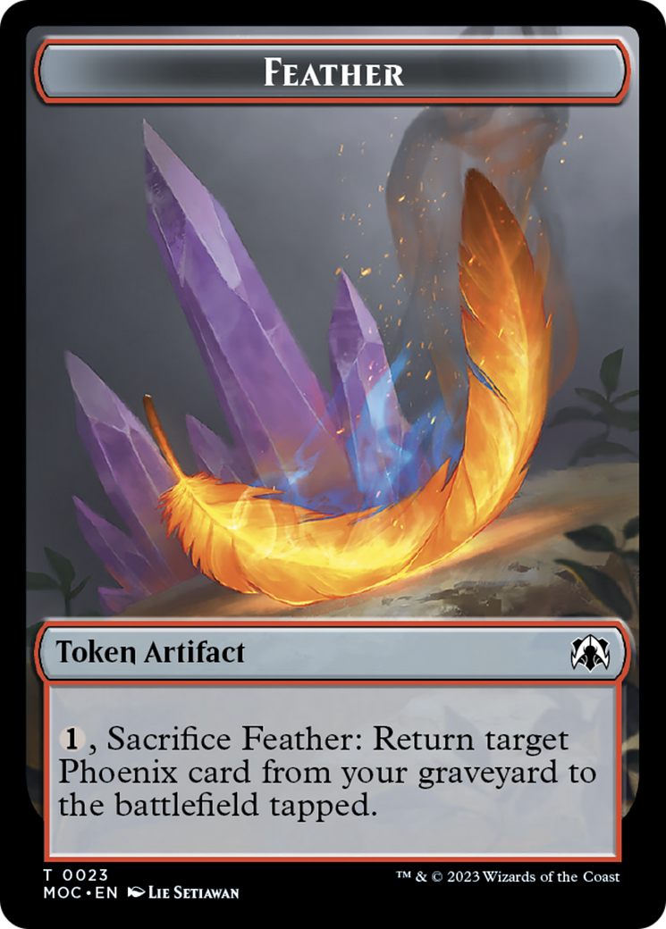 Feather // Servo Double-Sided Token [March of the Machine Commander Tokens] | I Want That Stuff Brandon