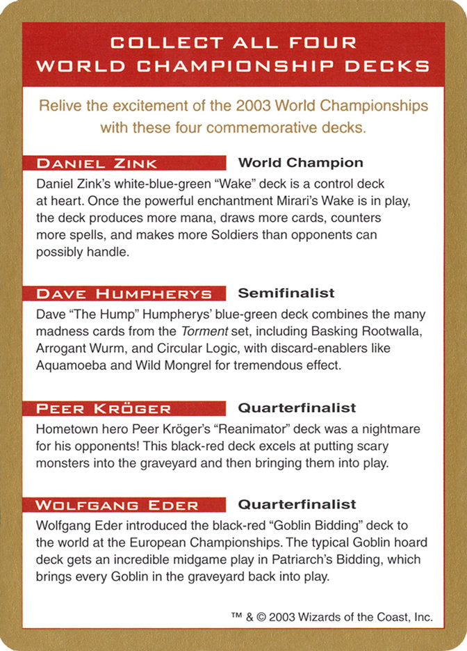 2003 World Championships Ad [World Championship Decks 2003] | I Want That Stuff Brandon