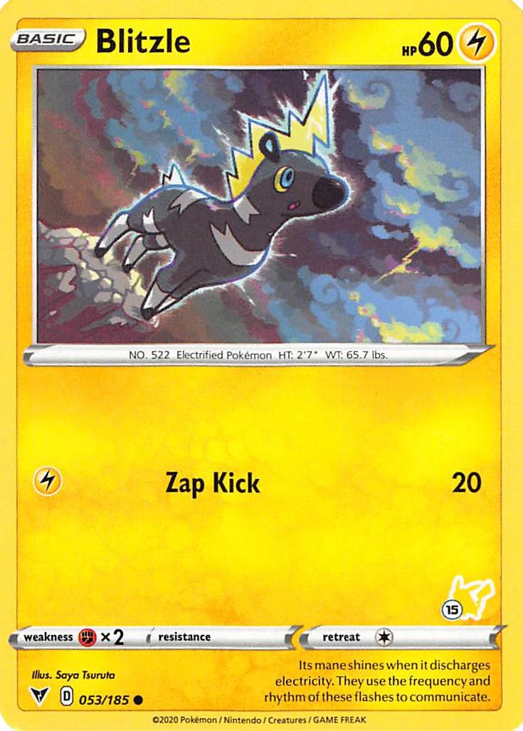 Blitzle (053/185) (Pikachu Stamp #15) [Battle Academy 2022] | I Want That Stuff Brandon