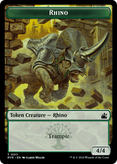 Spirit (0018) // Rhino Double-Sided Token [Ravnica Remastered Tokens] | I Want That Stuff Brandon