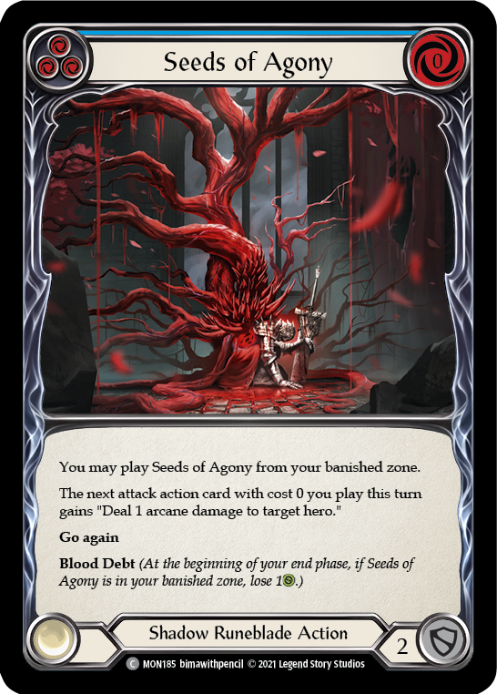 Seeds of Agony (Blue) (Rainbow Foil) [MON185-RF] 1st Edition Rainbow Foil | I Want That Stuff Brandon