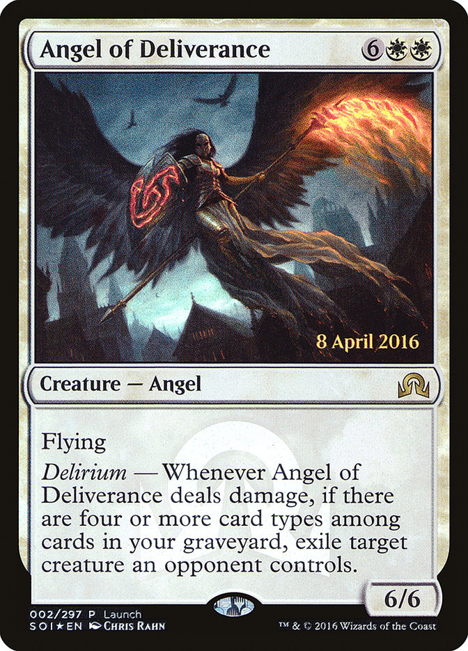 Angel of Deliverance (Prerelease) [Shadows over Innistrad Promos] | I Want That Stuff Brandon