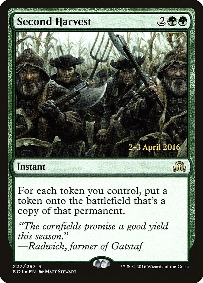 Second Harvest [Shadows over Innistrad Prerelease Promos] | I Want That Stuff Brandon