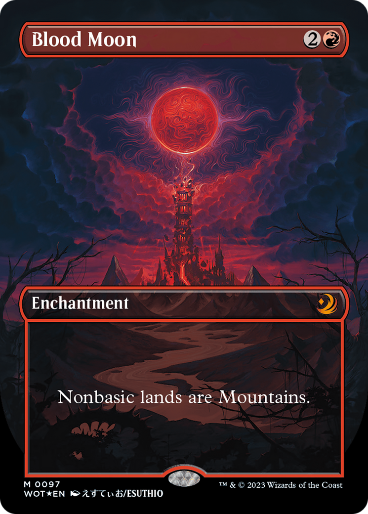 Blood Moon (Anime Borderless) (Confetti Foil) [Wilds of Eldraine: Enchanting Tales] | I Want That Stuff Brandon