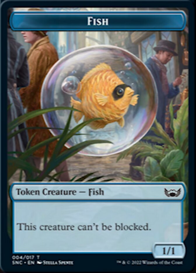 Fish // Rhino Warrior Double-Sided Token [Streets of New Capenna Tokens] | I Want That Stuff Brandon