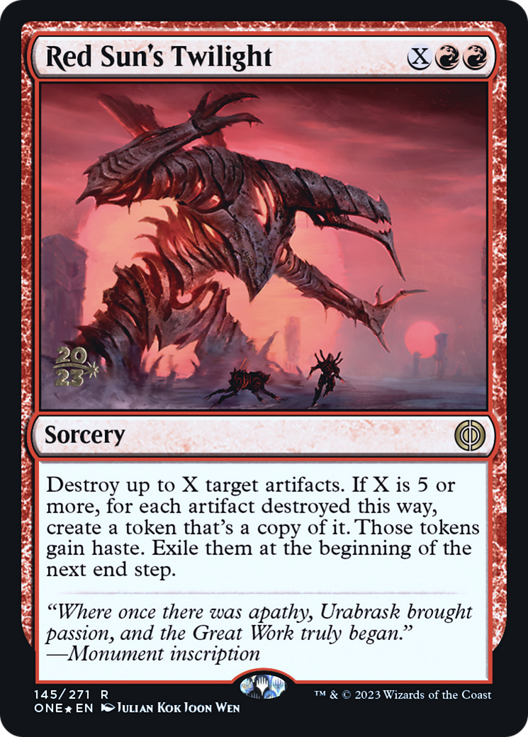 Red Sun's Twilight [Phyrexia: All Will Be One Prerelease Promos] | I Want That Stuff Brandon