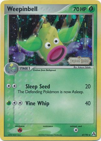 Weepinbell (47/92) (Stamped) [EX: Legend Maker] | I Want That Stuff Brandon