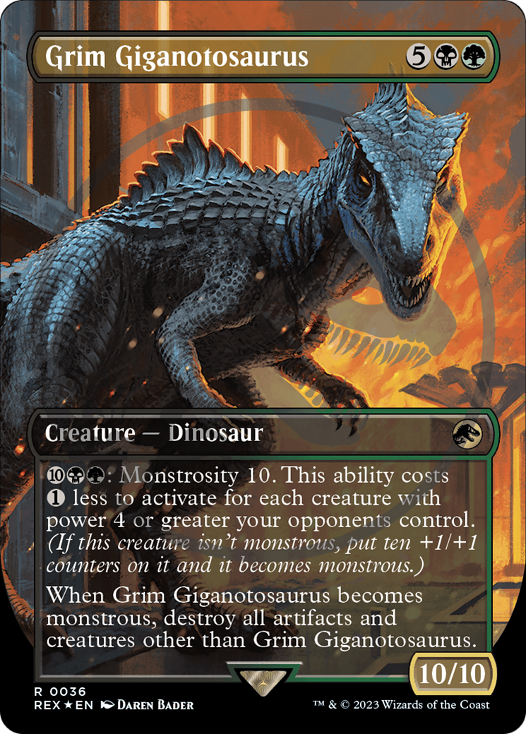 Grim Giganotosaurus Emblem (Borderless) [Jurassic World Collection Tokens] | I Want That Stuff Brandon