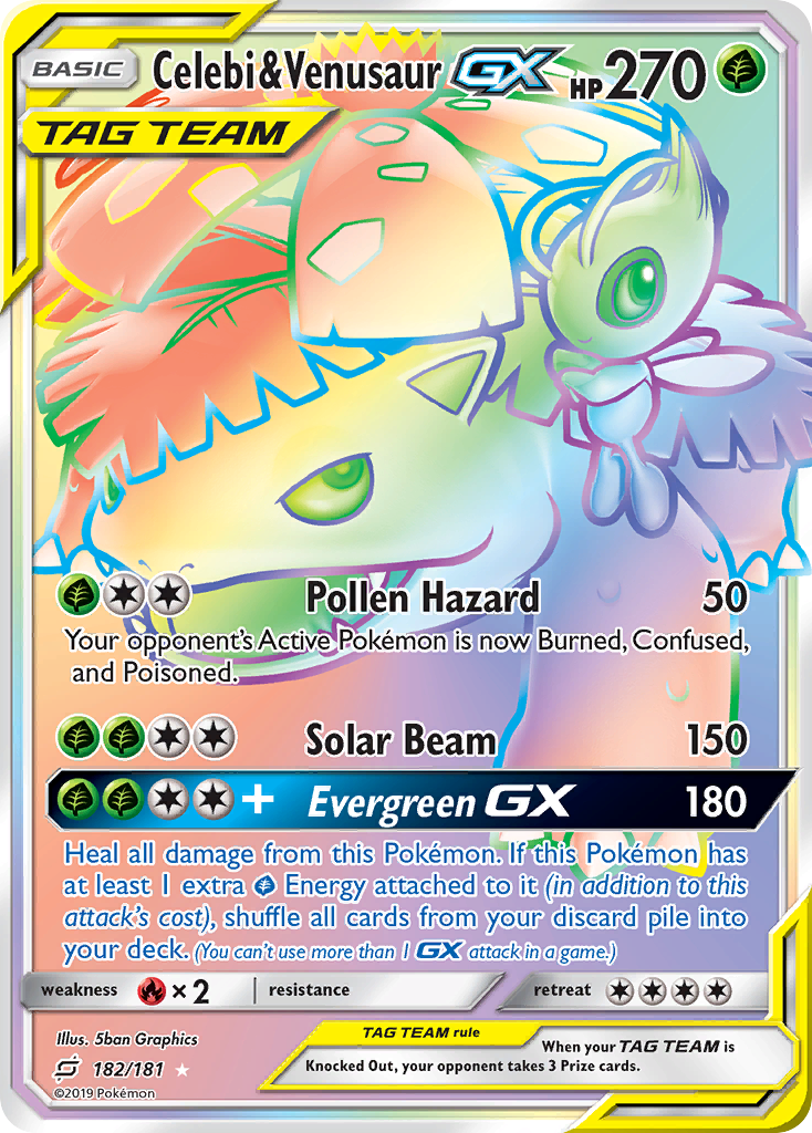 Celebi & Venusaur GX (182/181) [Sun & Moon: Team Up] | I Want That Stuff Brandon