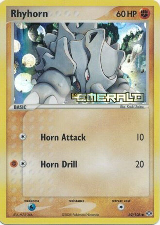 Rhyhorn (62/106) (Stamped) [EX: Emerald] | I Want That Stuff Brandon