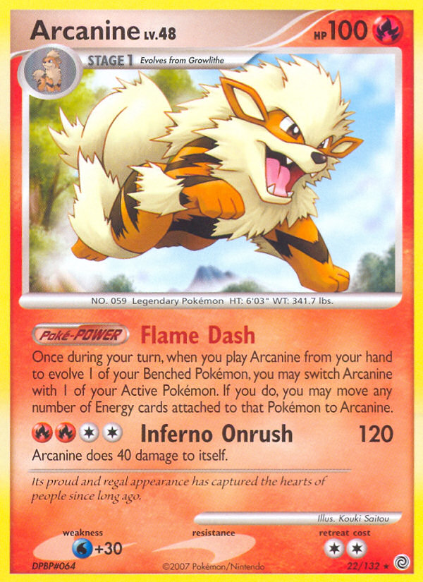 Arcanine (22/132) [Diamond & Pearl: Secret Wonders] | I Want That Stuff Brandon