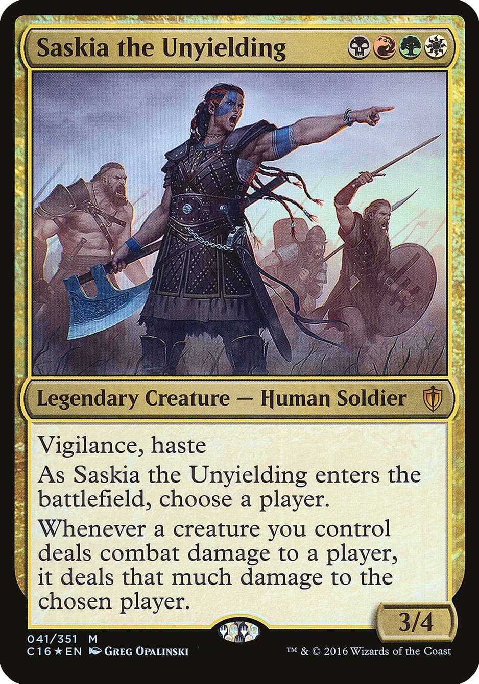 Saskia the Unyielding (Oversized) [Commander 2016 Oversized] | I Want That Stuff Brandon