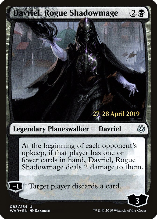 Davriel, Rogue Shadowmage [War of the Spark Prerelease Promos] | I Want That Stuff Brandon