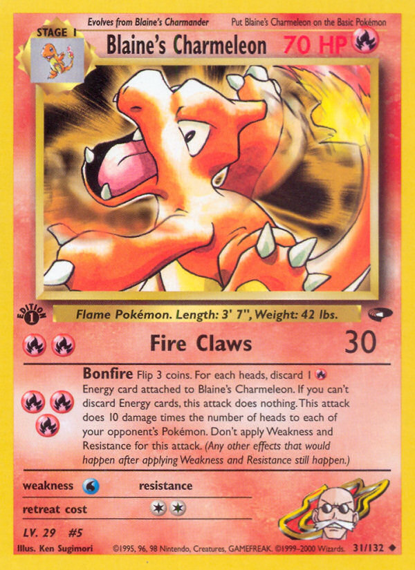 Blaine's Charmeleon (31/132) [Gym Challenge 1st Edition] | I Want That Stuff Brandon