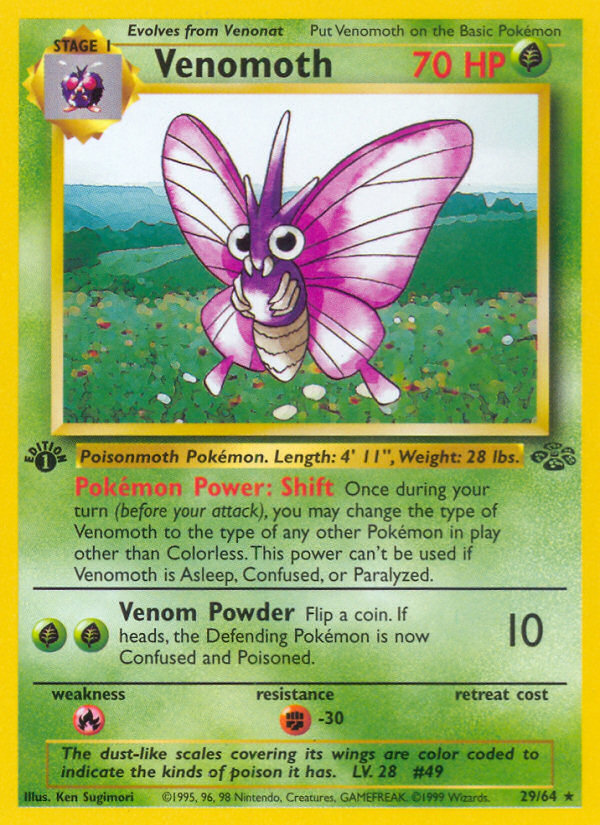 Venomoth (29/64) [Jungle 1st Edition] | I Want That Stuff Brandon