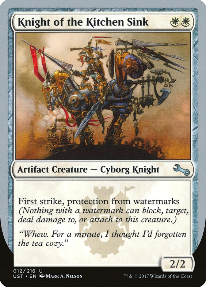 Knight of the Kitchen Sink ("protection from watermarks") [Unstable] | I Want That Stuff Brandon