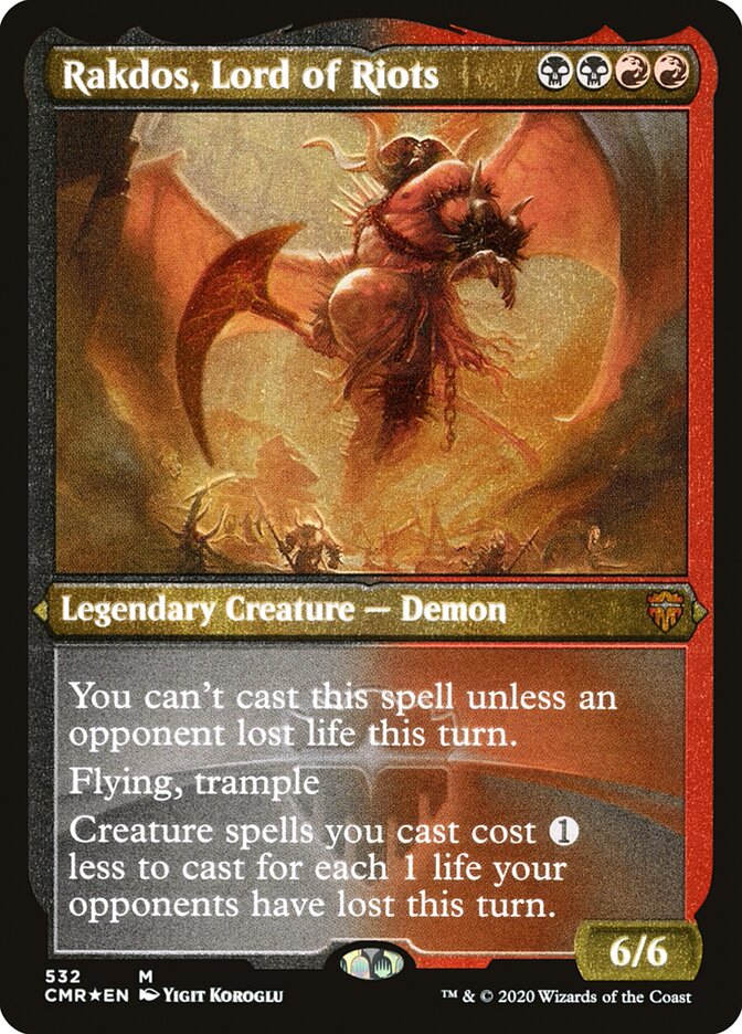 Rakdos, Lord of Riots (Etched) [Commander Legends] | I Want That Stuff Brandon