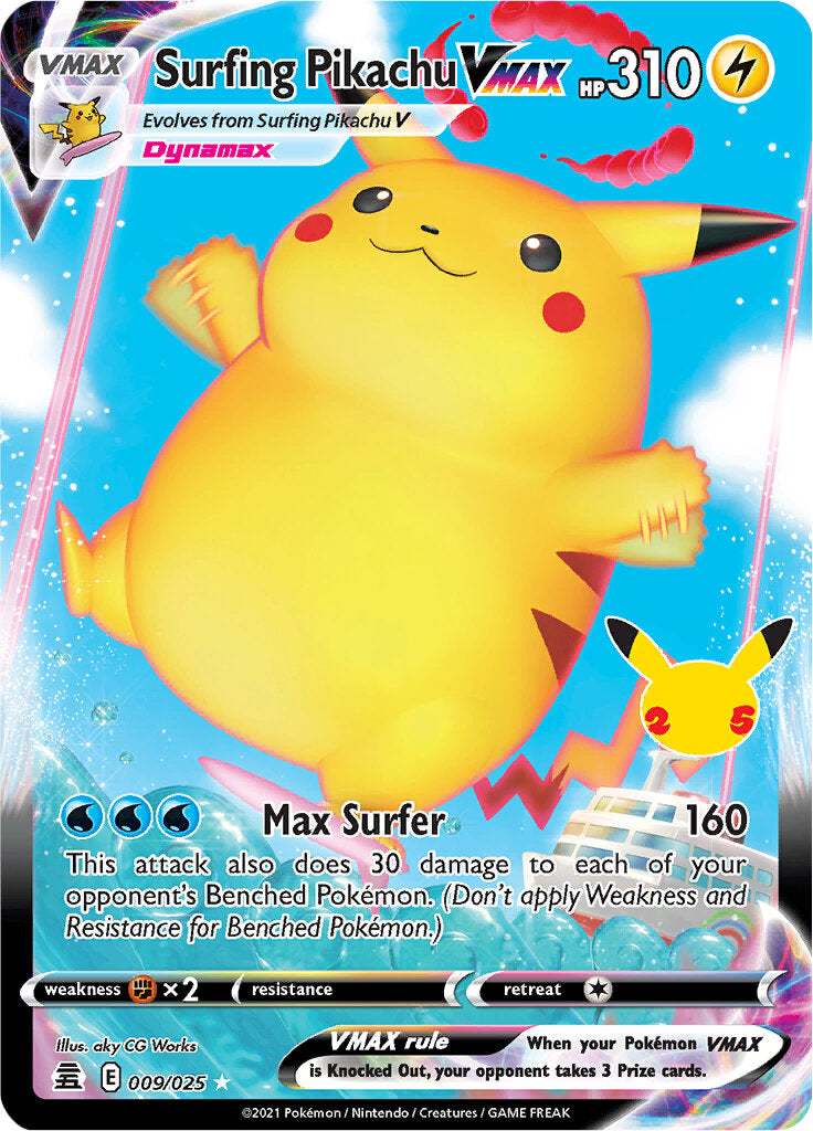 Surfing Pikachu VMAX (009/025) [Celebrations: 25th Anniversary] | I Want That Stuff Brandon