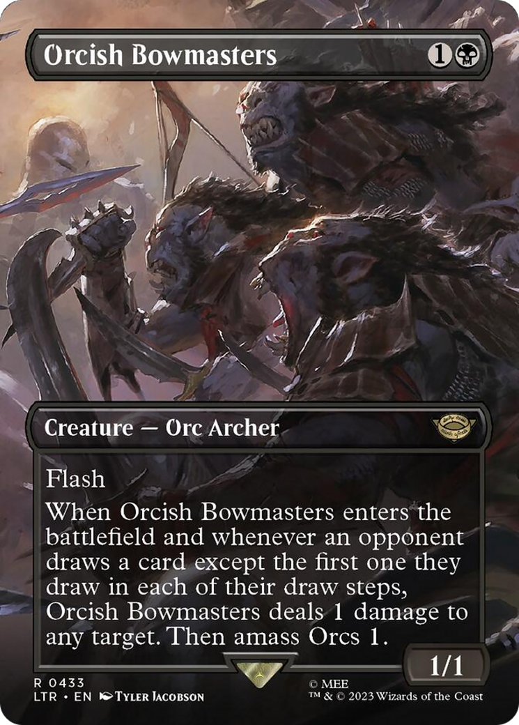 Orcish Bowmasters (Borderless Alternate Art) [The Lord of the Rings: Tales of Middle-Earth] | I Want That Stuff Brandon