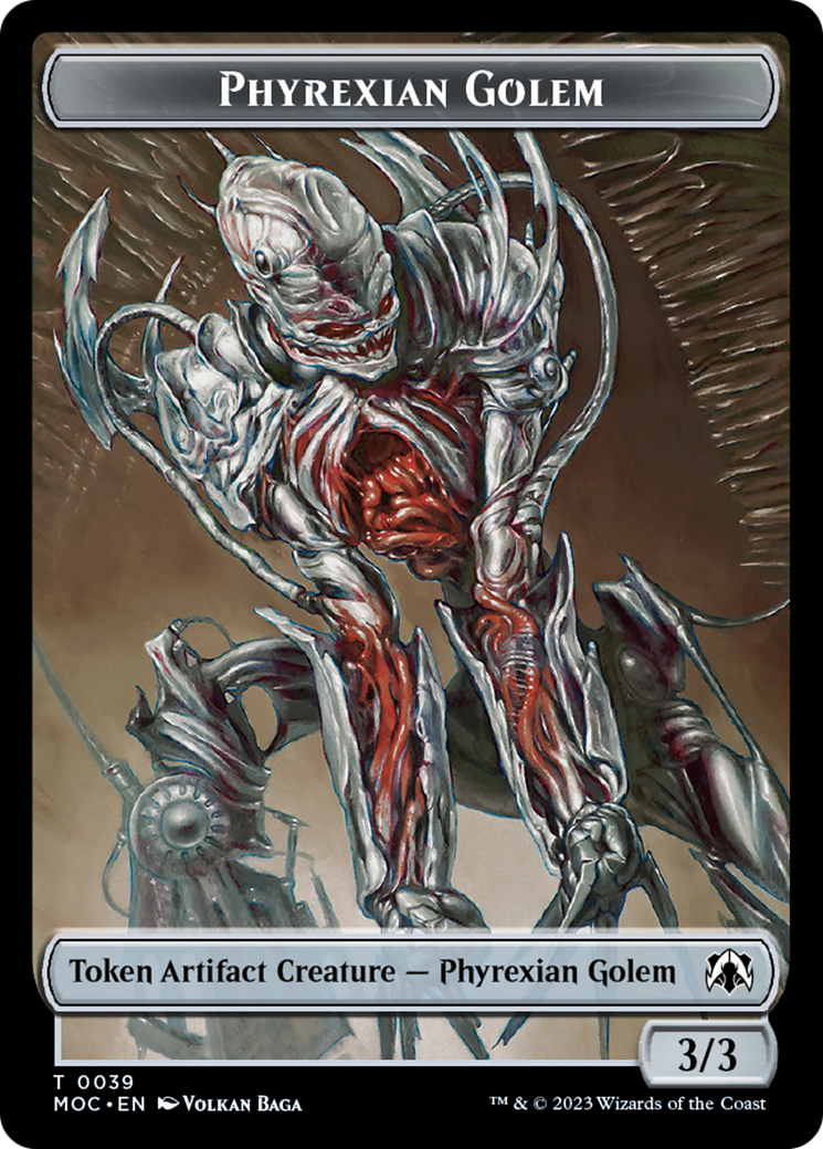 Phyrexian Golem // Construct Double-Sided Token [March of the Machine Commander Tokens] | I Want That Stuff Brandon