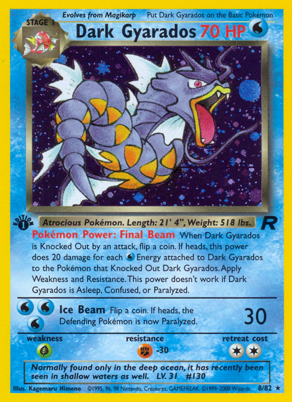 Dark Gyarados (8/82) [Team Rocket 1st Edition] | I Want That Stuff Brandon