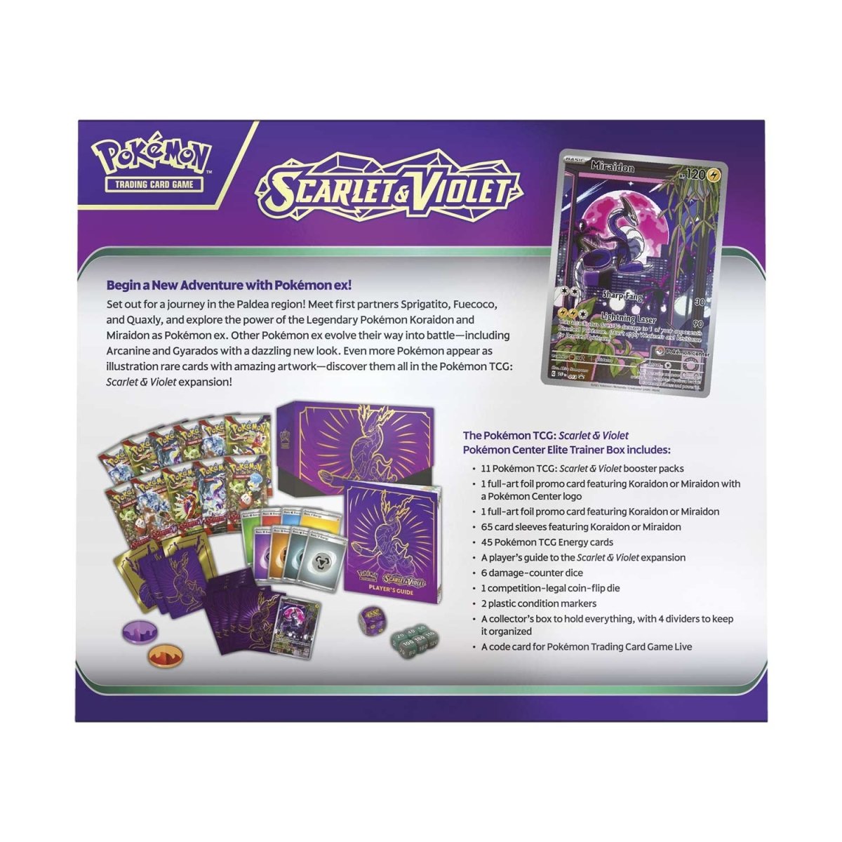 Scarlet & Violet - Elite Trainer Box (Miraidon) (Pokemon Center Exclusive) | I Want That Stuff Brandon