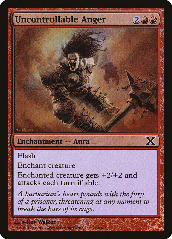 Uncontrollable Anger (Premium Foil) [Tenth Edition] | I Want That Stuff Brandon