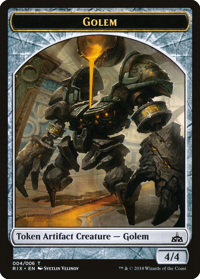 Golem Token [Rivals of Ixalan Tokens] | I Want That Stuff Brandon