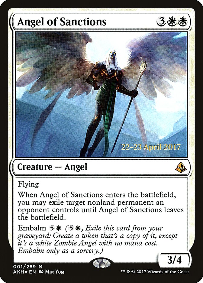 Angel of Sanctions [Amonkhet Prerelease Promos] | I Want That Stuff Brandon