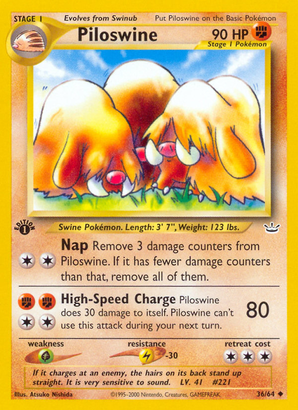 Piloswine (36/64) [Neo Revelation 1st Edition] | I Want That Stuff Brandon