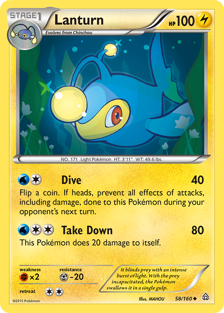 Lanturn (58/160) [XY: Primal Clash] | I Want That Stuff Brandon