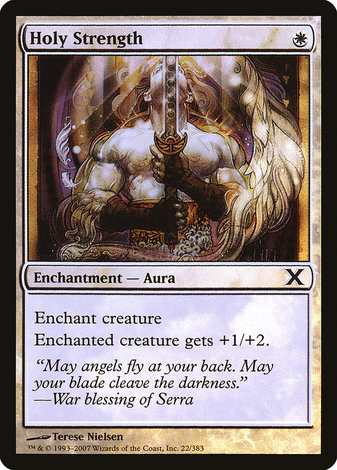 Holy Strength (Premium Foil) [Tenth Edition] | I Want That Stuff Brandon