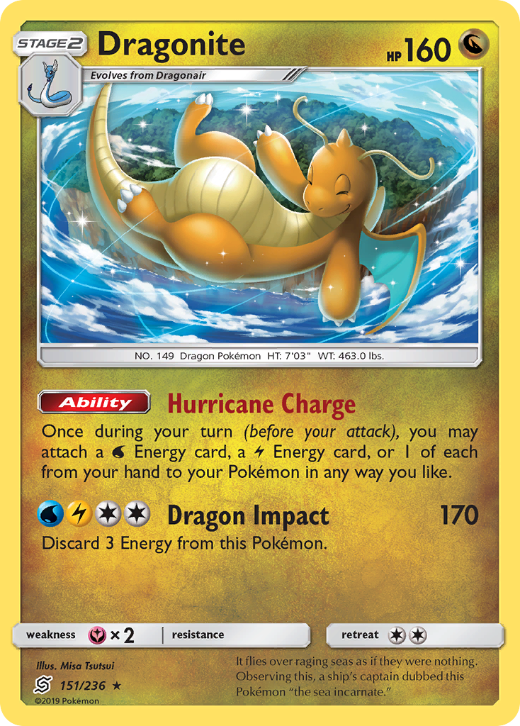Dragonite (151/236) (Cosmos Holo) [Sun & Moon: Unified Minds] | I Want That Stuff Brandon