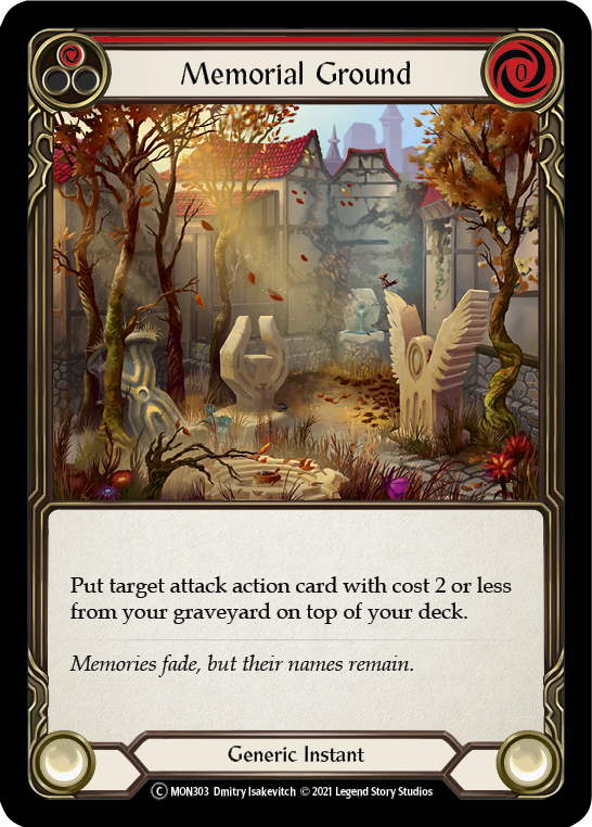 Memorial Ground (Red) (Rainbow Foil) [U-MON303-RF] Unlimited Edition Rainbow Foil | I Want That Stuff Brandon