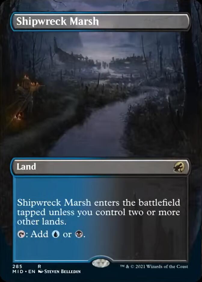 Shipwreck Marsh (Borderless Alternate Art) [Innistrad: Midnight Hunt] | I Want That Stuff Brandon