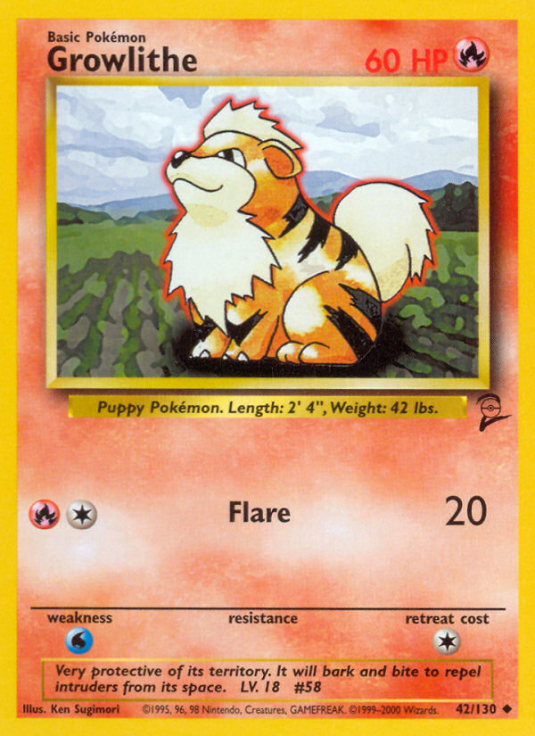 Growlithe (42/130) [Base Set 2] | I Want That Stuff Brandon