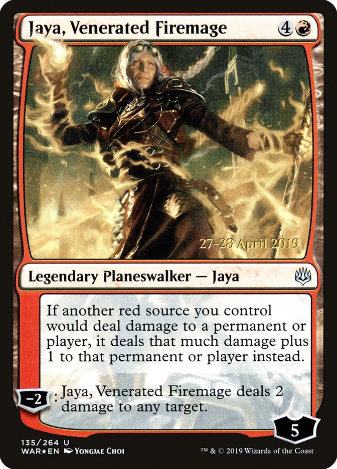 Jaya, Venerated Firemage [War of the Spark Prerelease Promos] | I Want That Stuff Brandon