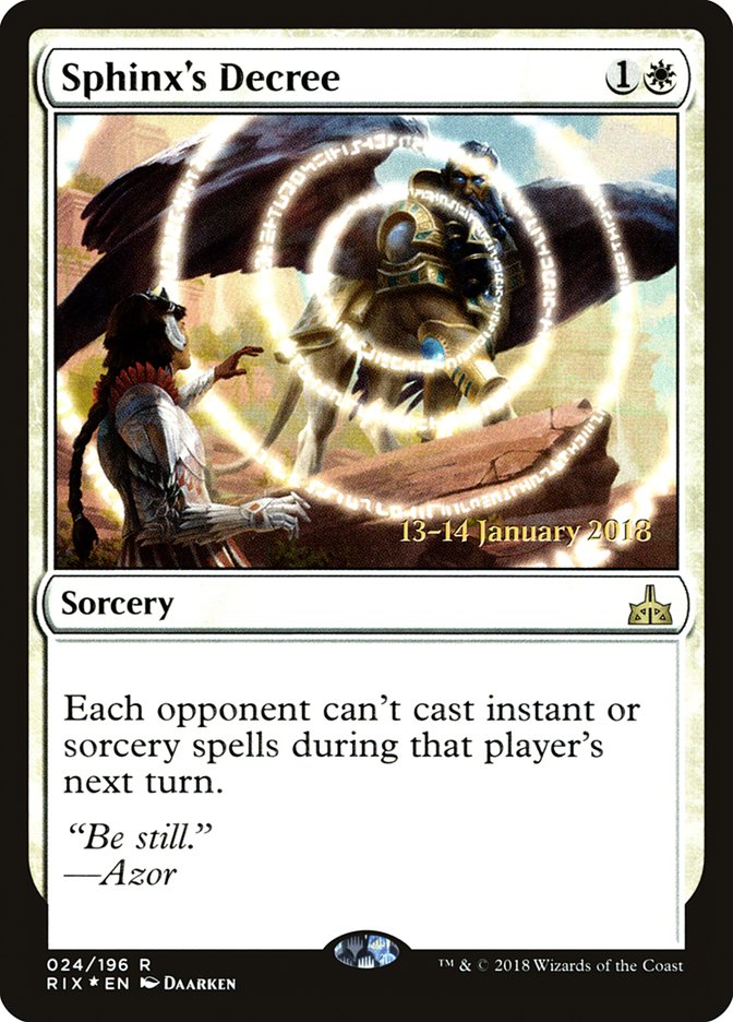 Sphinx's Decree [Rivals of Ixalan Prerelease Promos] | I Want That Stuff Brandon