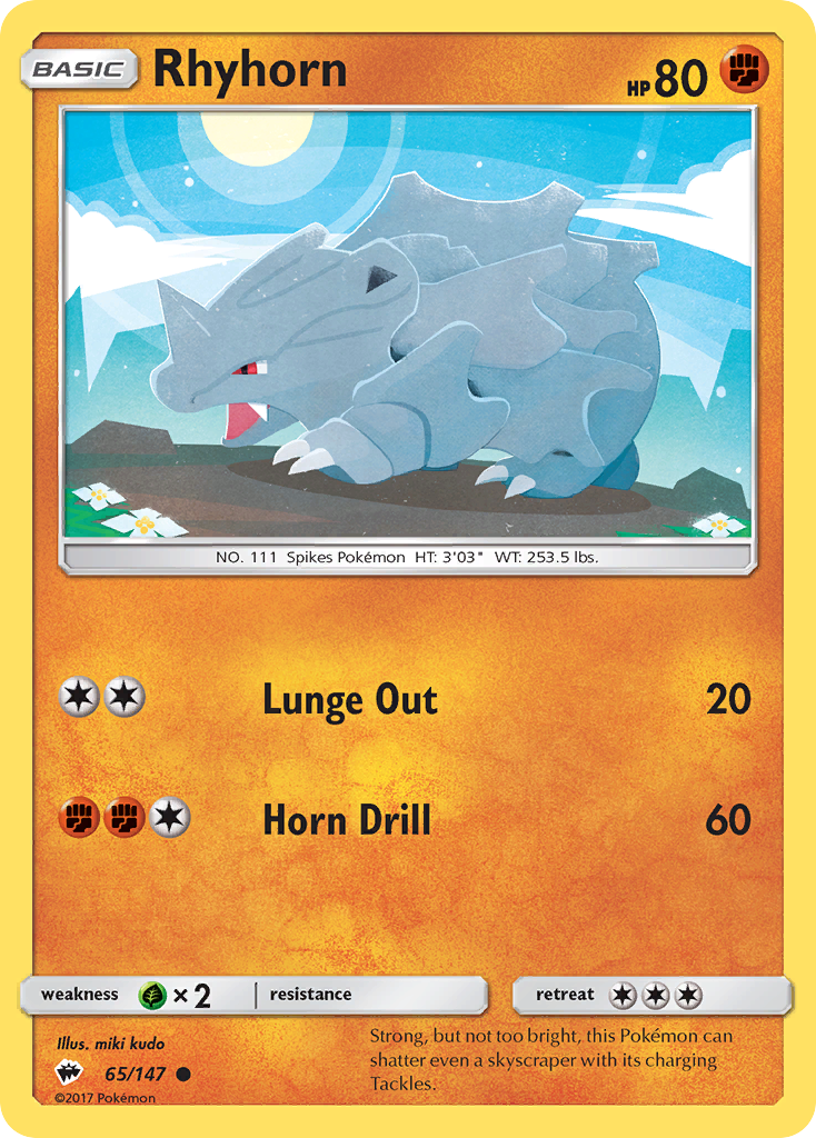 Rhyhorn (65/147) [Sun & Moon: Burning Shadows] | I Want That Stuff Brandon