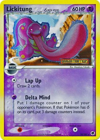 Lickitung (19/101) (Delta Species) (Stamped) [EX: Dragon Frontiers] | I Want That Stuff Brandon