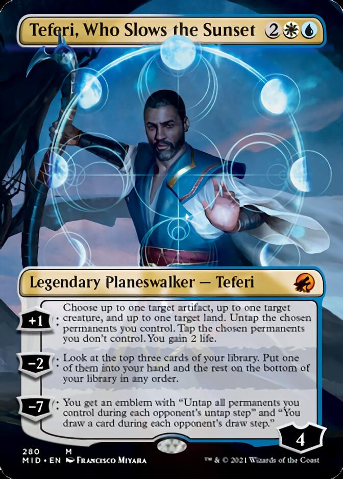 Teferi, Who Slows the Sunset (Borderless) [Innistrad: Midnight Hunt] | I Want That Stuff Brandon