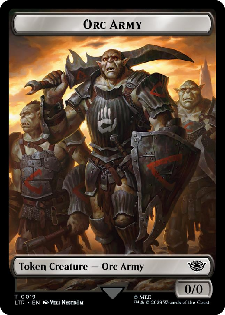 Orc Army (0019) // Food (0022) Double-Sided Token (Surge Foil) [The Lord of the Rings: Tales of Middle-Earth Tokens] | I Want That Stuff Brandon