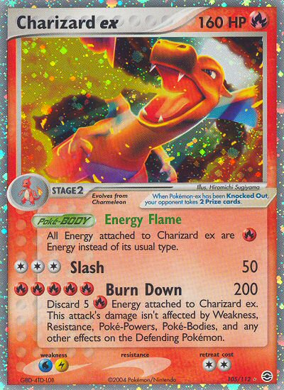 Charizard ex (105/112) [EX: FireRed & LeafGreen] | I Want That Stuff Brandon